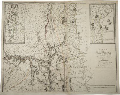 Kartta New Yorkin maakunnasta osan Pennsylvaniasta ja Uudesta Englannista, kapteeni Montrésorin varsinaisesta tutkimuksesta, insinööri, 1775, 10. kesäkuuta 1775 tekijältä John Montresor