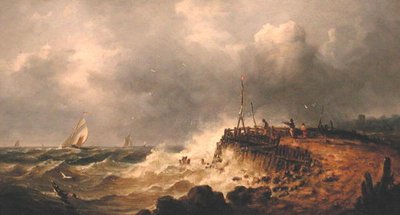 Myrskyinen päivä (öljy paneelissa) tekijältä John Moore