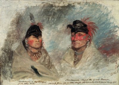Big Kansas eli Caussetongua ja Sharitarishe, Grand Pawneesin päällikkö, 1821 tekijältä John Neagle