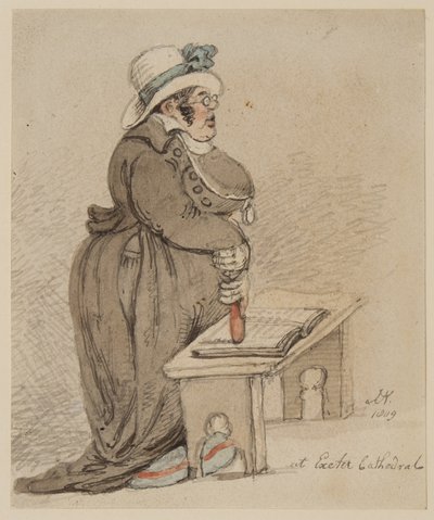 Exeterin katedraalissa, 1809 (kynä, muste, sivellin ja wc paperille). tekijältä John Nixon