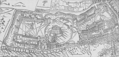 Nordensin näkymä Windsorin linnasta, 1607. 1895 tekijältä John Norden