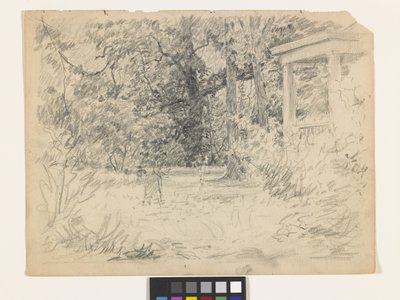 Study for Winifred At The Hermitage (lyijykynä luonnonvalkoiselle paperille) tekijältä John Otis Adams