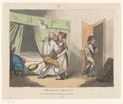 De Lustige Reiziger The Amorous Traveller (otsikko esineessä) tekijältä John Pettit (attributed to)