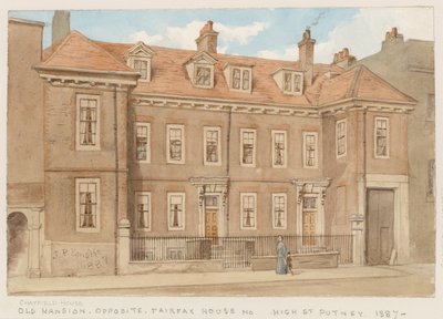 Chatfield House, vastapäätä Fairfax Housea, High Street, Putney, 1887. tekijältä John Phillipp Emslie