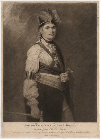 Joseph Tayadaneega, jota kutsuttiin Brantiksi, kuuden kansakunnan suuri päällikkö tekijältä John Raphael Smith