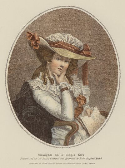 Ajatuksia sinkkuelämästä (chromolitho) tekijältä John Raphael Smith
