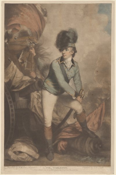 Everstiluutnantti Tarleton tekijältä John Raphael Smith after Sir Joshua Reynolds