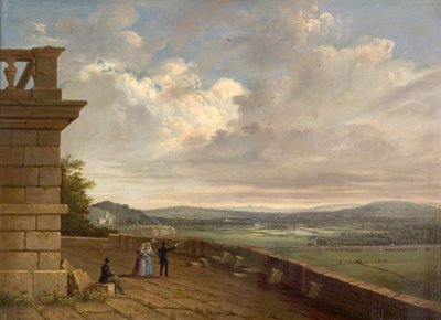 Näkymä Nottinghamin linnaterassilta itään katsoen, n. 1845 tekijältä John Rawson Walker