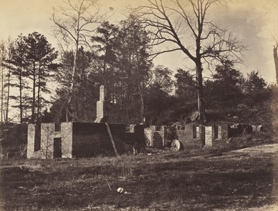 Ruins on Gaines Mill, Virginia., huhtikuu 1865 (albumiiniprintti kiinnitetty kudospaperille) tekijältä John Reekie