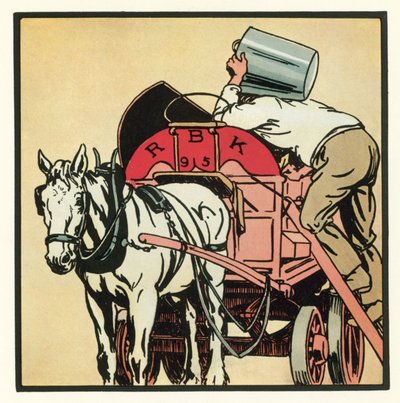 Kensington Rhymes: The Dustman (väri litho) tekijältä John Robert (after) Monsell