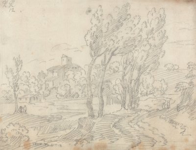 Monte Olivetton luostari Firenzen lähellä tekijältä John Robert Cozens