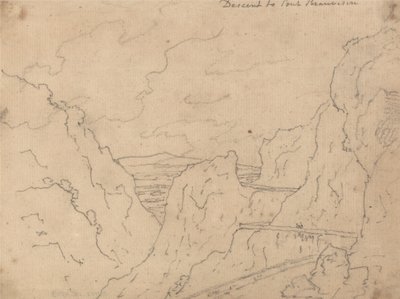 Laskeutuminen Pont de Beauvoisiniin tekijältä John Robert Cozens