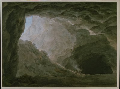 Grotto in the Campagna (akvarelli paperille) tekijältä John Robert Cozens