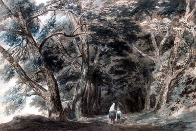 La Galleria di Sopra, Albano-järven yläpuolella, Italiassa. tekijältä John Robert Cozens