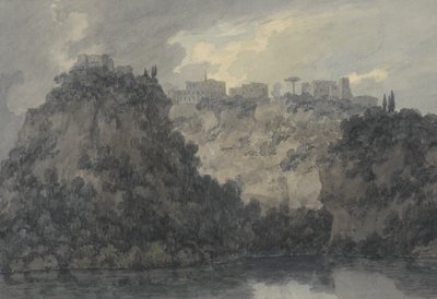 Nemijärvellä, n. 1780-83 (grafiitti ja w/c paperilla) tekijältä John Robert Cozens