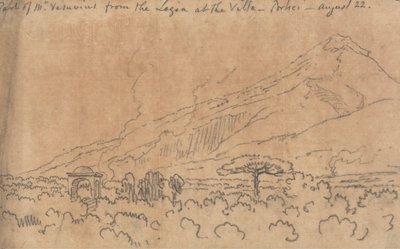 Osa Vesuvius-vuorta Loggiasta Villassa, Portici, 22. elokuuta tekijältä John Robert Cozens