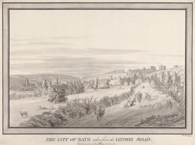 City of Bathin otettu London Roadilta tekijältä John Robert Cozens