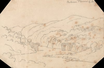 Näkymä Arnolle Firenzen ja Arezzon välillä tekijältä John Robert Cozens