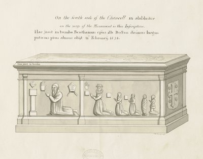 Eccleshall Church - Piispa Benthamin hauta: kynä- ja pesupiirustus, nd [1800-luku] (piirustus) tekijältä John Robert Fernyhough