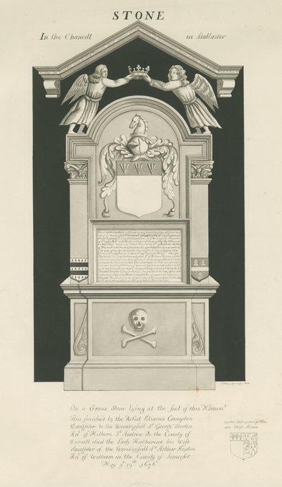 Kivi - Thomas Cromptonin hauta: seepiapiirros tekijältä John Robert Fernyhough