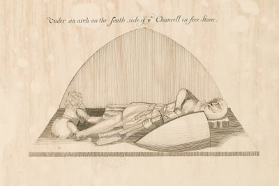 Swynnerton Church - Effigy: kynä- ja mustepiirustus, nd [1800-luku] tekijältä John Robert Fernyhough