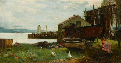Verkkojen korjaaminen, Ardrishaig (öljy kankaalle) tekijältä John Robertson Reid