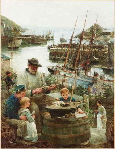 Laivamallintekijä sataman kanssa, 1908 tekijältä John Robertson Reid