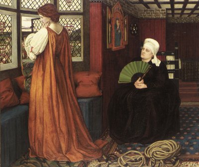 Prerafaeliittisia maalauksia: Julia ja hänen sairaanhoitajansa (Juliette et sa nourrice) par Stanhope (Spencer-Stanhope), John Roddam (1829-1908). Öljy kankaalle tekijältä John Roddam Spencer Stanhope