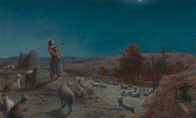 Daavid, tuleva Israelin kuningas, paimenena Betlehemissä tekijältä John Rogers Herbert