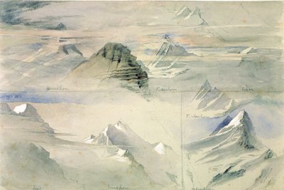 Alpine Peaks: Jungfrau ja muut, 1846 tekijältä John Ruskin
