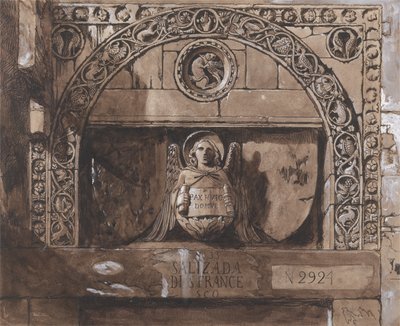 Palazzo Contarini della Porta di Ferron ovenpää (kynä, muste, pesu ja bc paperilla) tekijältä John Ruskin