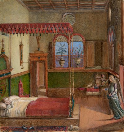 Piirustus Carpaccion unelmasta Pyhästä Ursulasta, 1876 tekijältä John Ruskin