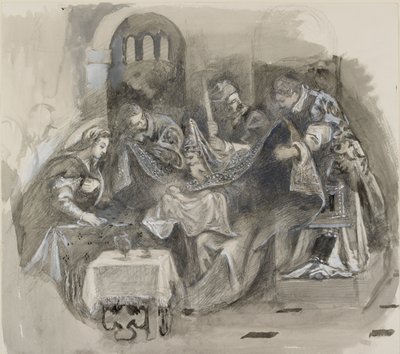 Piirustus Tintoretton ympärileikkauksesta Scuola Grande di San Roccossa, elokuu 1869 tekijältä John Ruskin