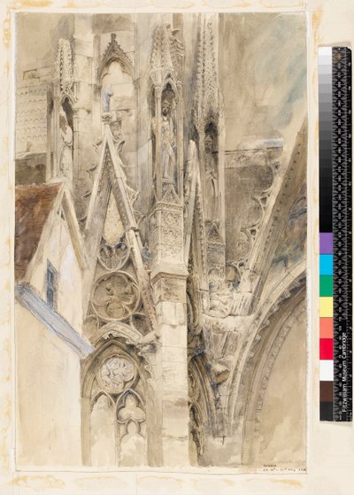 Sisäänkäynti Rouenin katedraalin eteläiseen poikkiristeykseen, 1854 tekijältä John Ruskin