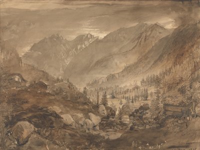 Vuoristomaisema, Macugnaga tekijältä John Ruskin