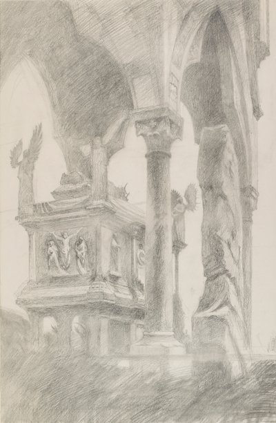 Tutkimus Mastino II della Scalan haudasta Veronassa, n. 1869. tekijältä John Ruskin