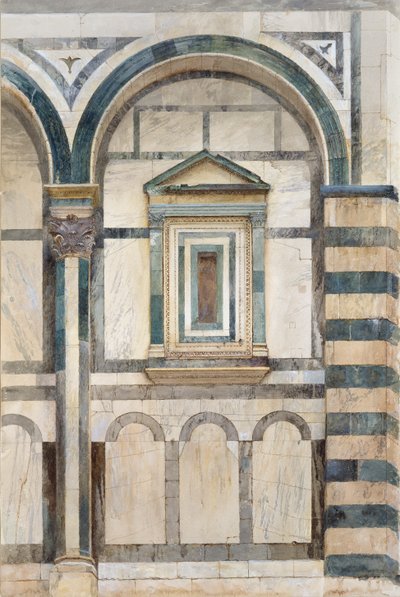 Kastekappeli, Firenze: Lounais Fa:n oikean osan yläosan tutkimus tekijältä John Ruskin