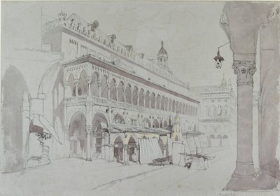 Palazzo della Ragione ja Piazza delle Erbe, Padova, toukokuu 1841 tekijältä John Ruskin