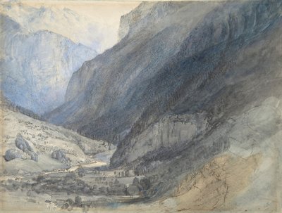 Lauterbrunnenin laakso, Sveitsi, n. 1866. tekijältä John Ruskin