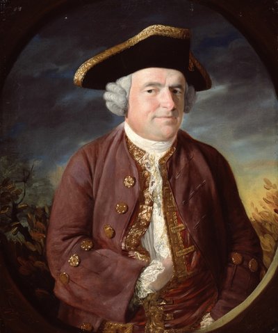 Muotokuva miehestä tricorn-hatussa, 1767. tekijältä John Russell