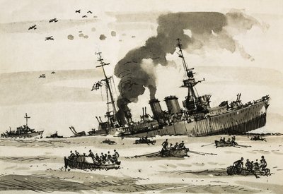 Maltan operaation jälkeen vuonna 1942 brittiläiset hävittäjät upottivat Cairo-aluksen. tekijältä John S. Smith