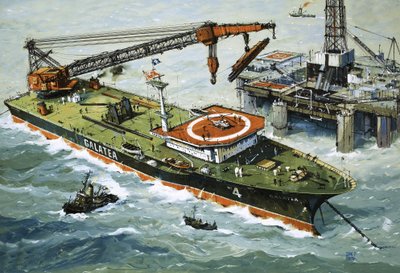 Galatea, joka on varustettu raskaalla nosturilla. tekijältä John S. Smith