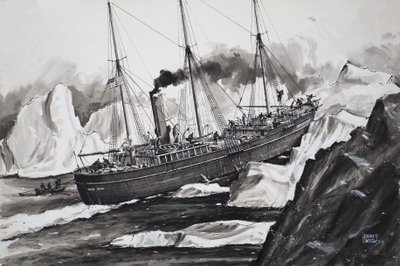 Roosevelt murskaa jäätä päästäkseen pohjoisnavalle (guassi paperille). tekijältä John S. Smith