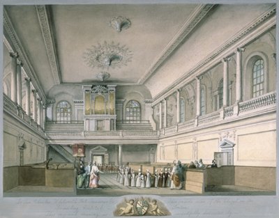 Foundlingin sairaalan kappeli länteen päin, 1773 tekijältä John Sanders