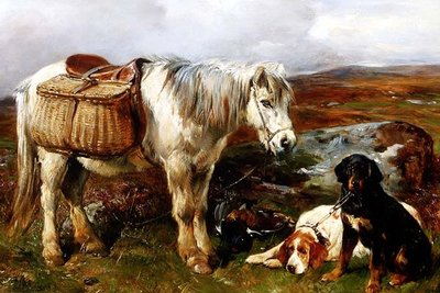 Highland Pony koirien kanssa tekijältä John Sargent Noble