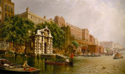 "York Water Gate ja Adelphi joelta" 1872. tekijältä John Scorrer O