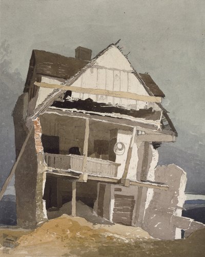 Raunioitu talo, 1800-luku tekijältä John Sell Cotman
