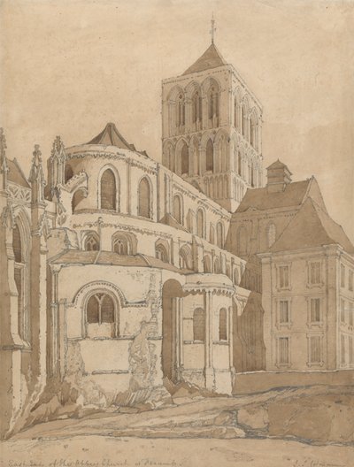 Abbey Church Fecampissa, Normandiassa tekijältä John Sell Cotman