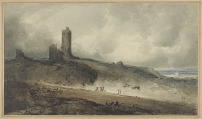 Aberystwythin linna (w/c paperilla) tekijältä John Sell Cotman