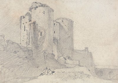 Beeston Castle, Cheshire: linnan sisäänkäynti tekijältä John Sell Cotman